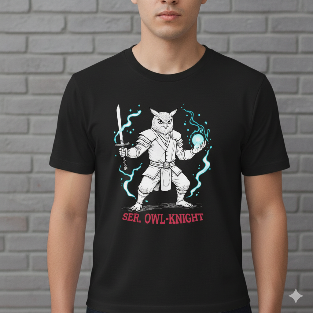 SER OWL-KNIGHT: Mythical Owl Warrior - Unisex Classic Crew T-Shirt