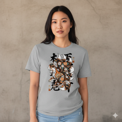 THE NINE-TAILED KITSUNE: Mythic Fox Spirit - Unisex Oversized Classic T-Shirt