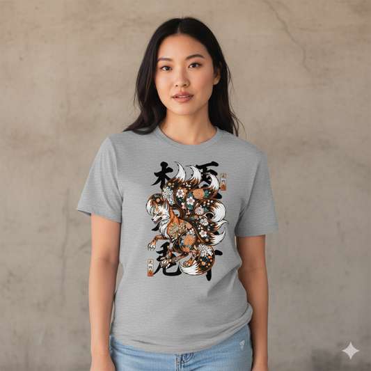 THE NINE-TAILED KITSUNE: Mythic Fox Spirit - Unisex Oversized Classic T-Shirt